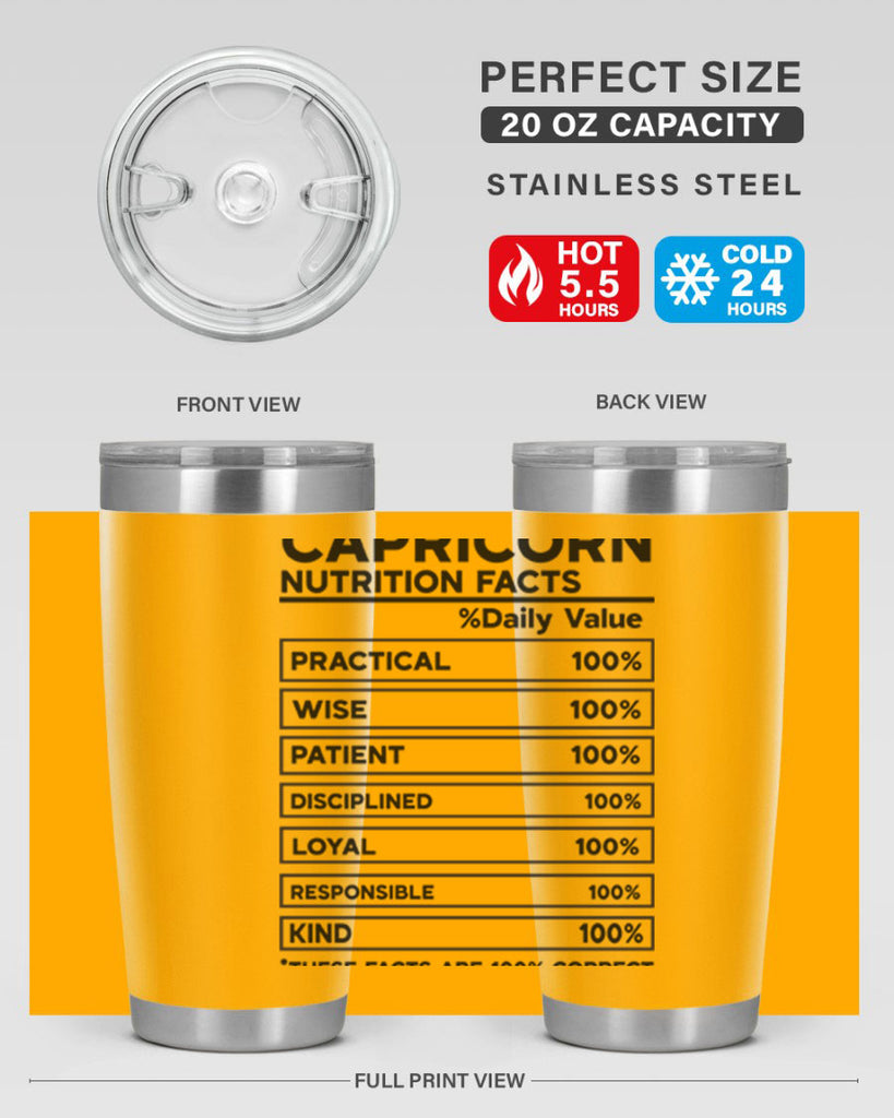 Capricorn Nutrition Facts 185#- zodiac- Tumbler