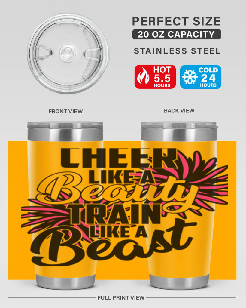 Cheer like a Beauty Train like a Beast 1388#- cheer- Tumbler