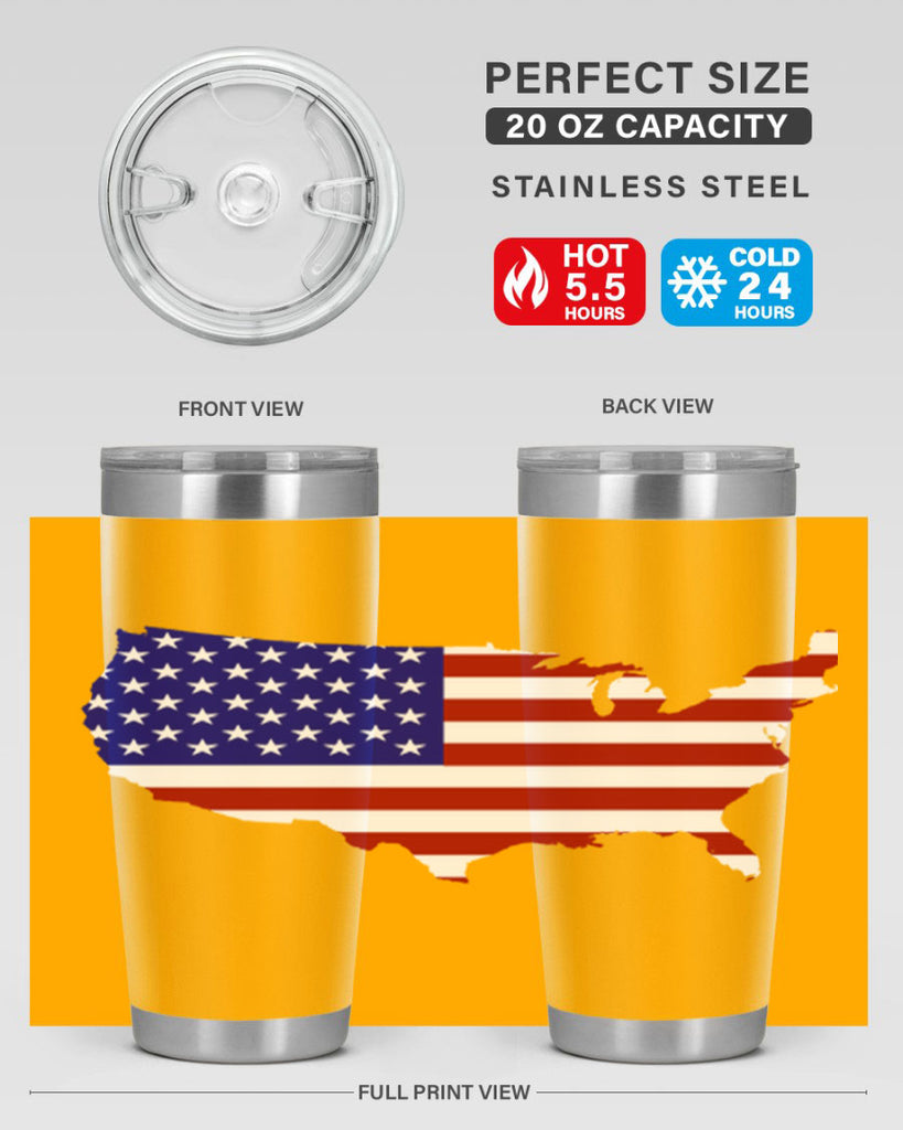 Flag With Map Style 50#- Fourt Of July- Tumbler