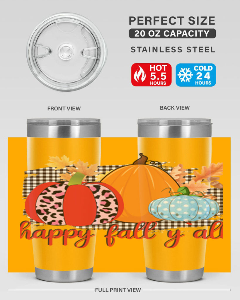 Happy Fall Yall Leopard 229#- fall- Tumbler