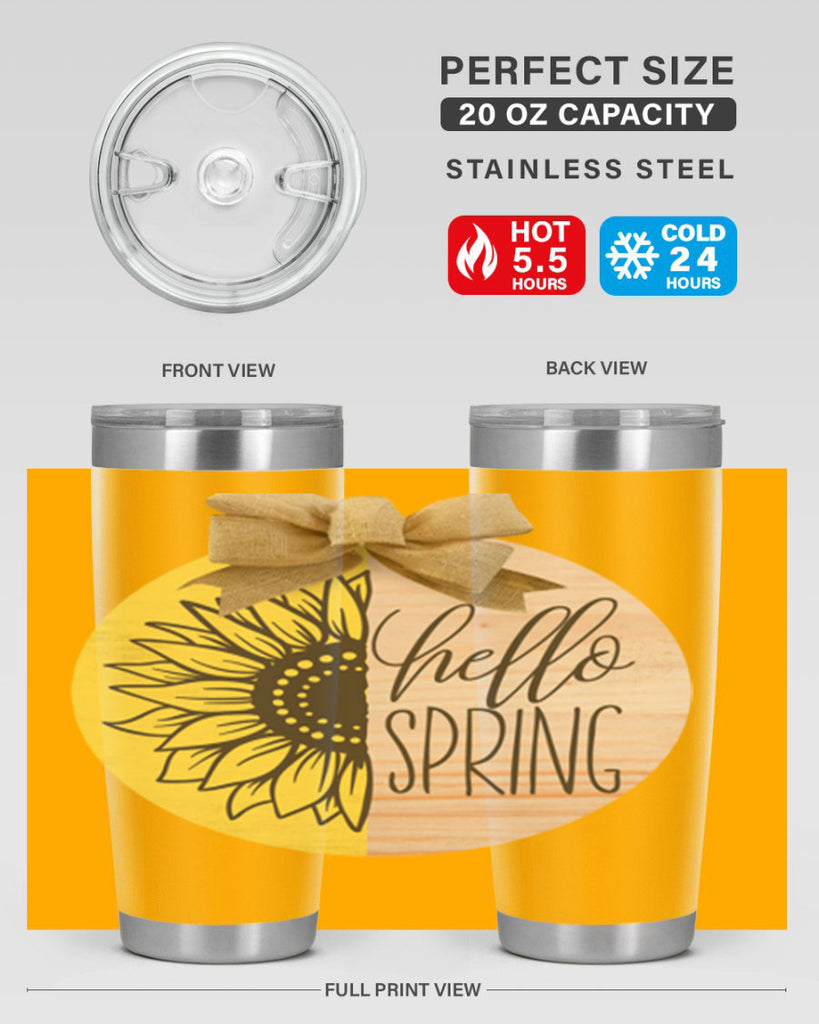 Hello spring half sunflower Mockup198#- spring- Tumbler