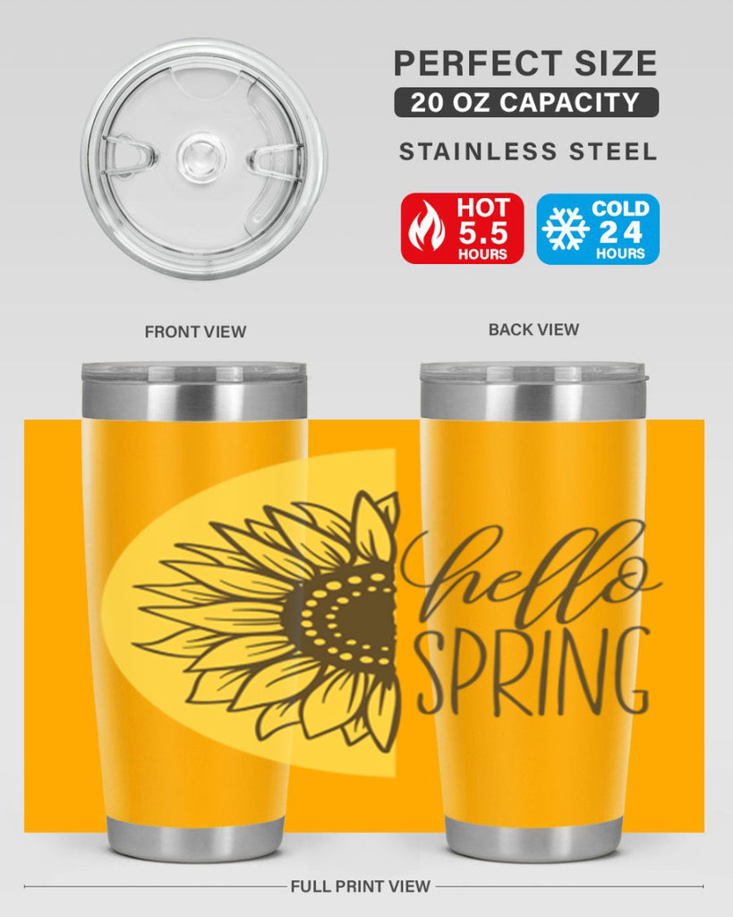 Hello spring half sunflower199#- spring- Tumbler