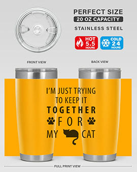 I’m Just Trying Style 61#- cat- Tumbler