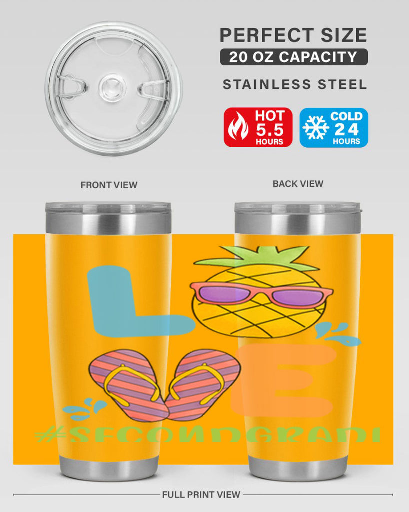 LOVE 2nd Grade Summer Pineapple 17#- second grade- Tumbler