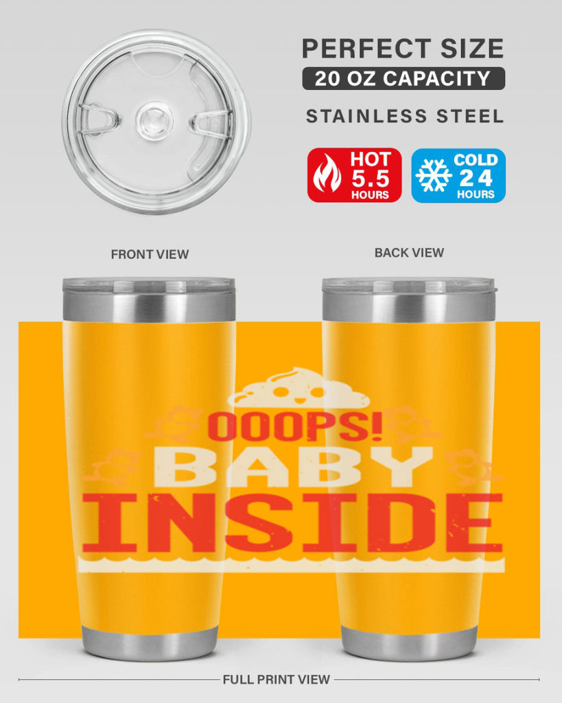 Ooops baby inside Style 24#- baby shower- tumbler