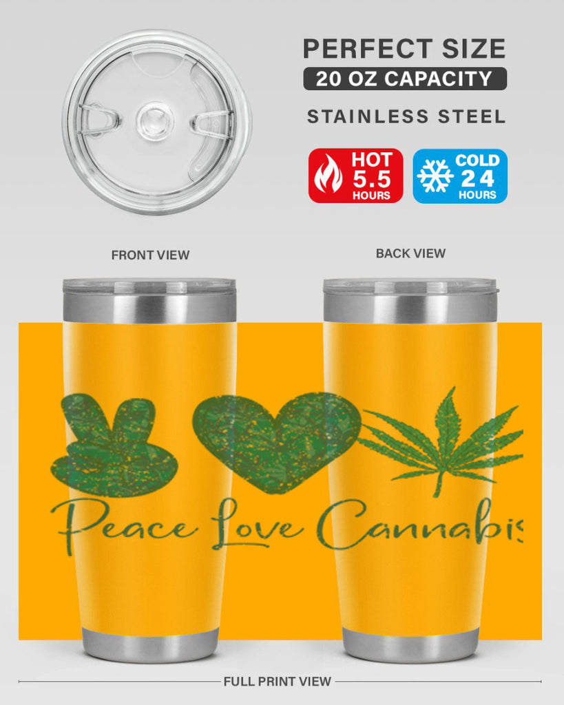 Peace Love Cannabis Sublimation 217#- marijuana- Tumbler