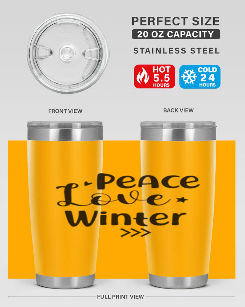 Peace Love Winter 332#- winter- Tumbler