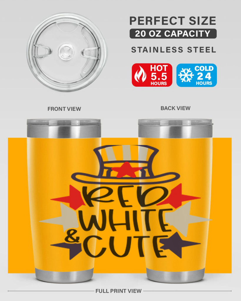 Red White Cute Style 169#- Fourt Of July- Tumbler
