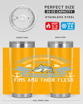 Sharks are being driven to extinction because people want to eat their Style 40#- shark  fish- Tumbler