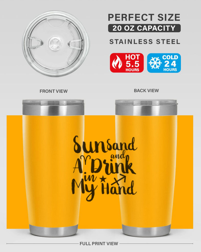 Sun Sand And A Drink In My Hand 480#- zodiac- Tumbler