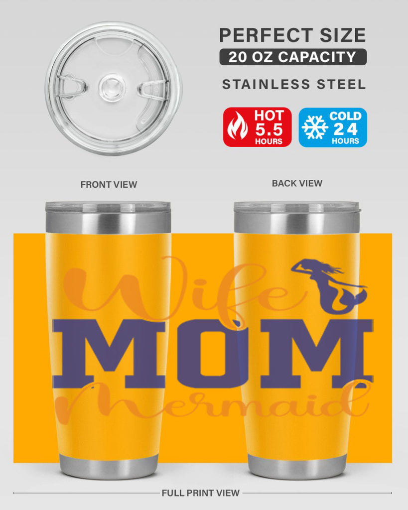 Wife Mom Mermaid 668#- mermaid- Tumbler