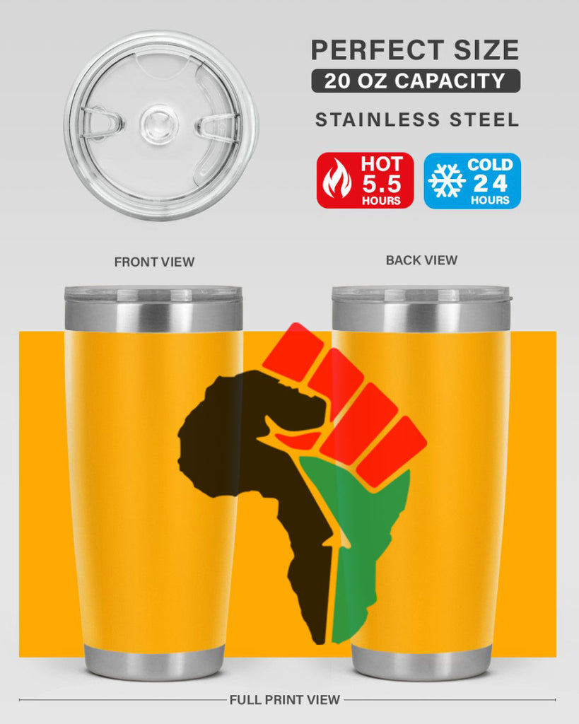 african power fist 274#- black words phrases- Cotton Tank