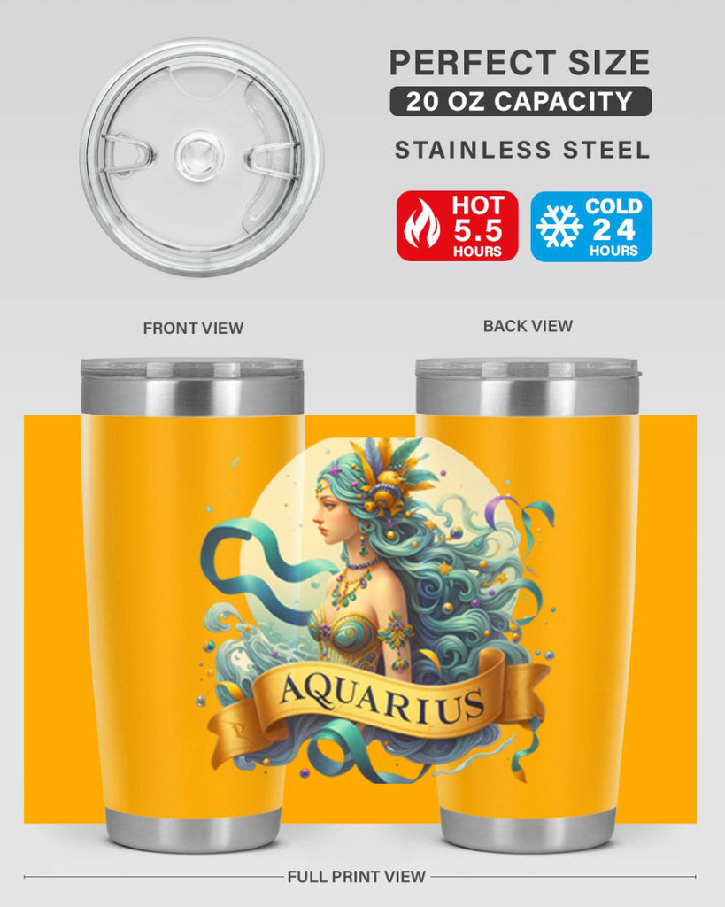 aquarius 84#- zodiac- Tumbler