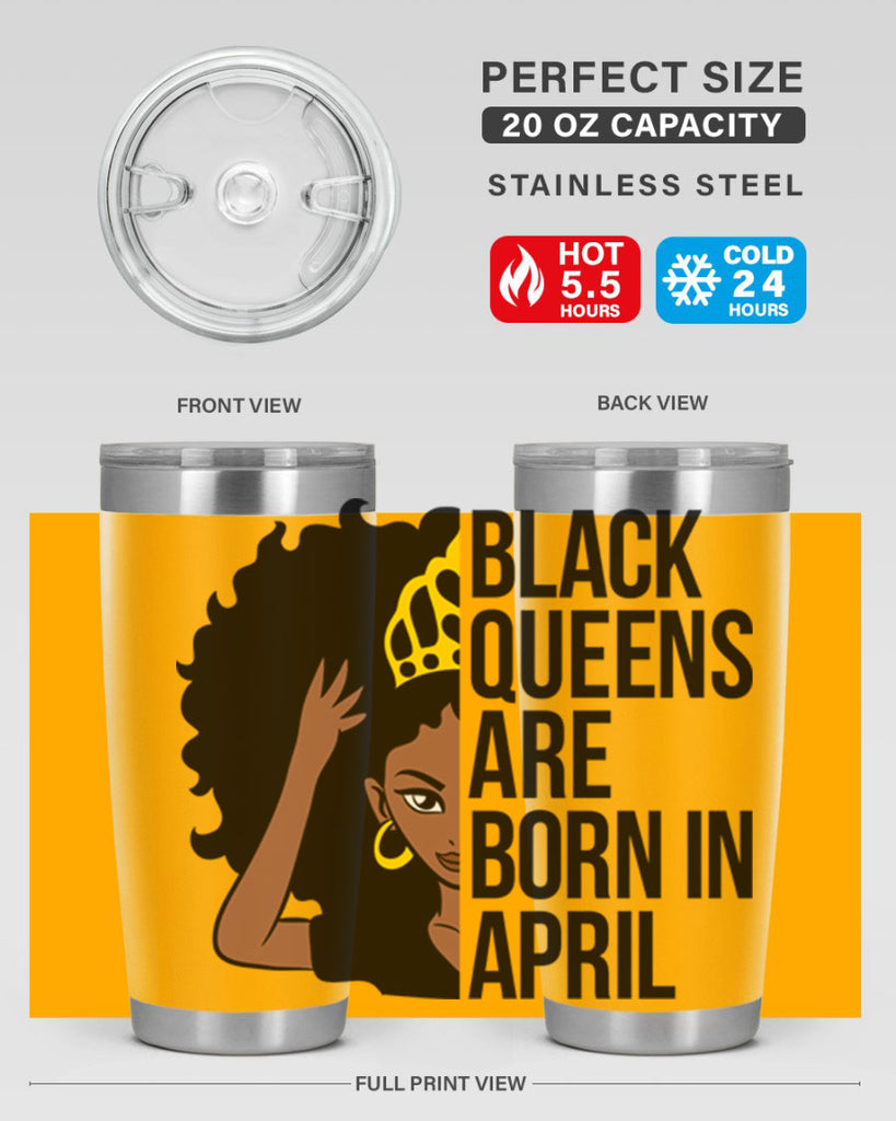 black queens are born in april 218#- black words phrases- Cotton Tank