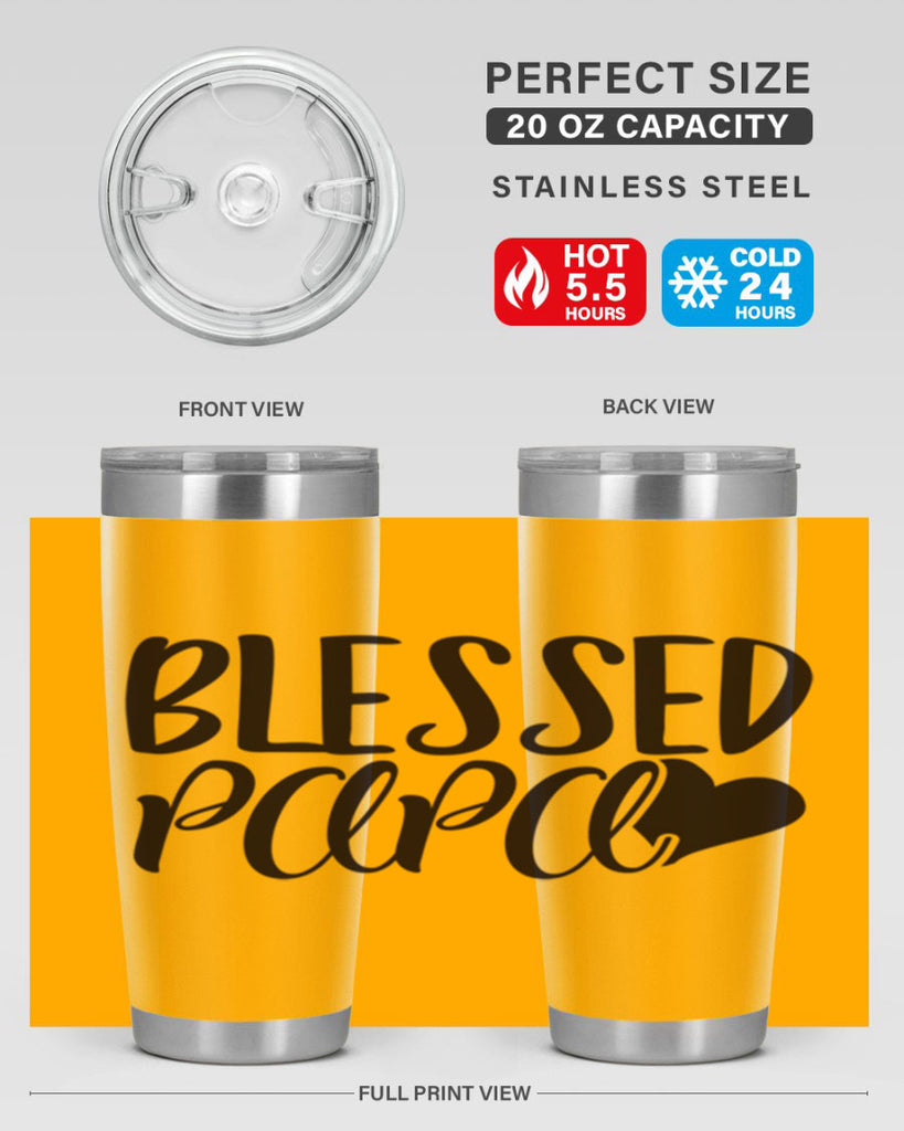 blessed papa 70#- grandpa - papa- Tumbler