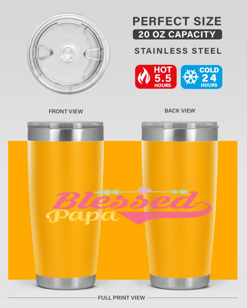 blessed papa 73#- grandpa - papa- Tumbler