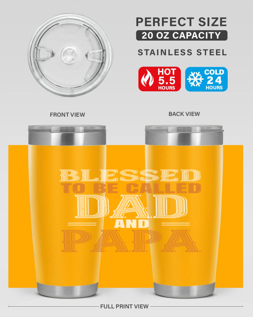 blessed to be called dad and papa 45#- grandpa - papa- Tumbler