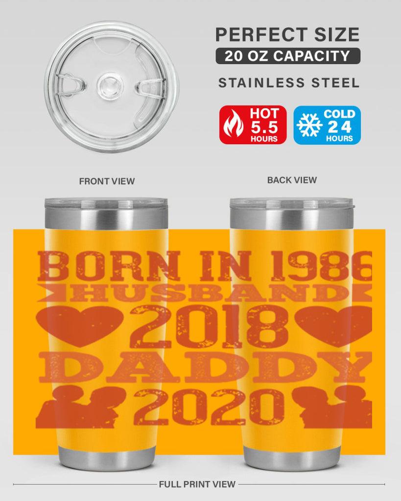 born in husband daddy 123#- fathers day- Tumbler