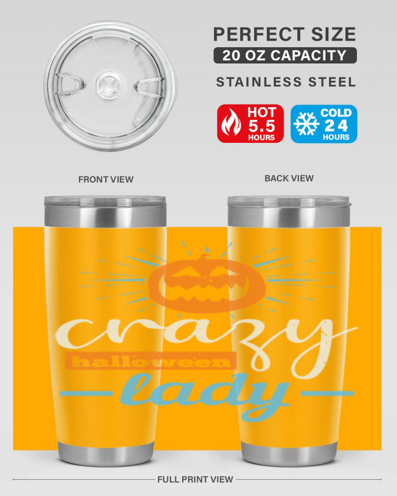 crazy halloween lady 118#- halloween- Tumbler