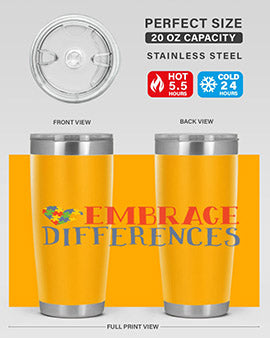 embrace differences Style 13#- autism- Tumbler