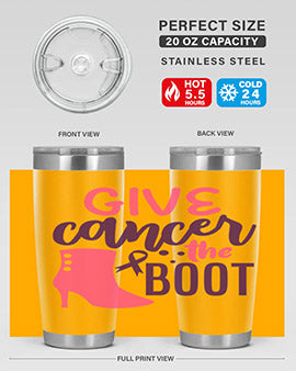 give cancer the boot Style 1#- breast cancer- Tumbler