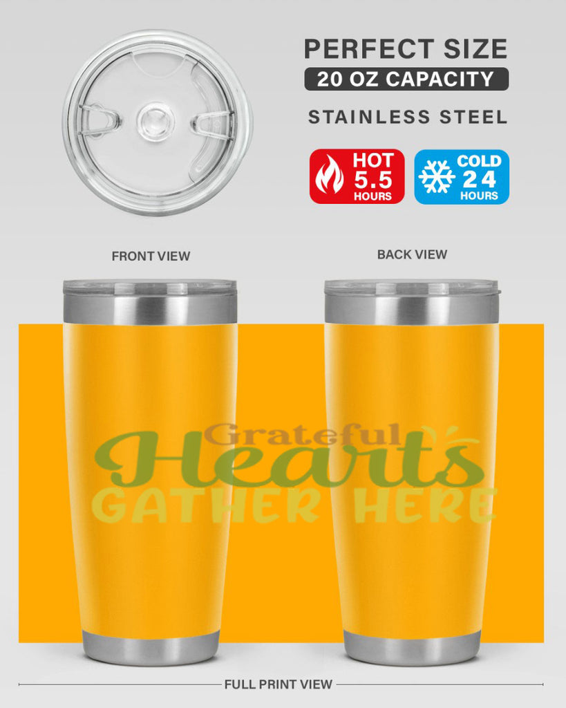 grateful hearts gather here 59#- thanksgiving- Tumbler