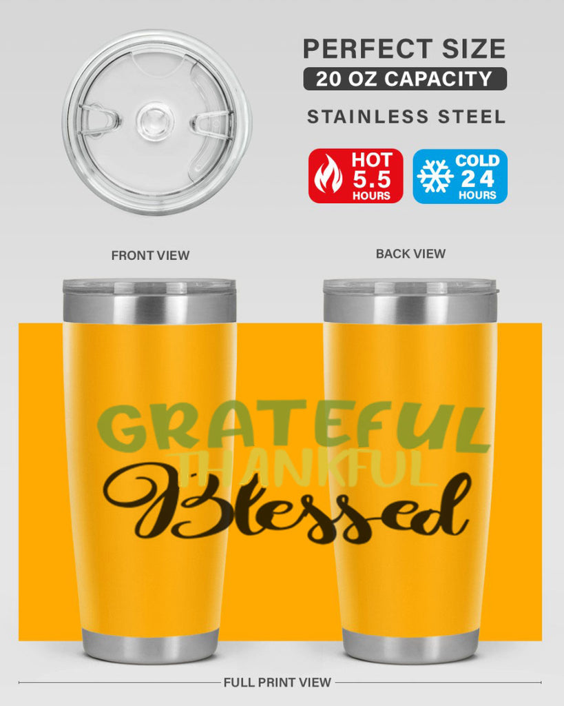 grateful thankful blessed 57#- thanksgiving- Tumbler