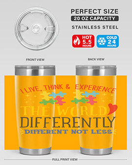 i live think experience the world differently different not less Style 20#- autism- Tumbler