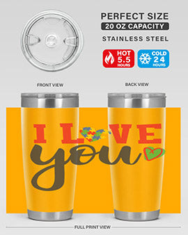 i love you Style 23#- autism- Tumbler