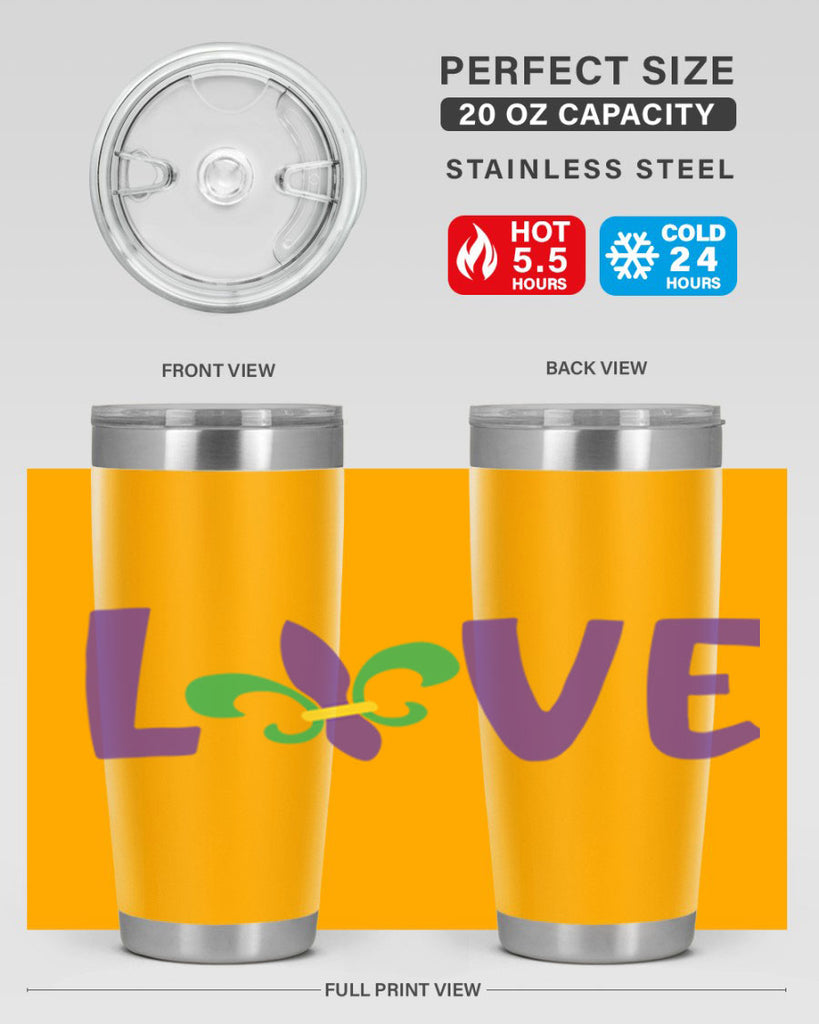 love 80#- mardi gras- Tumbler