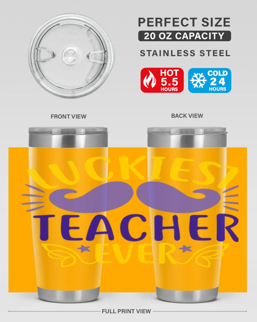 luckiest teacher ever 12#- mardi gras- Tumbler