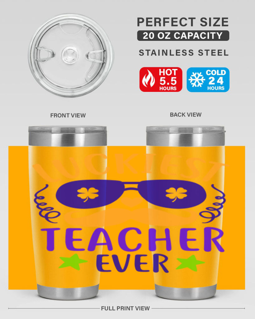 luckiest teacher ever 14#- mardi gras- Tumbler