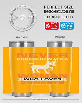 never underestimate a woman who loves donkeys Style 1#- donkey- Tumbler
