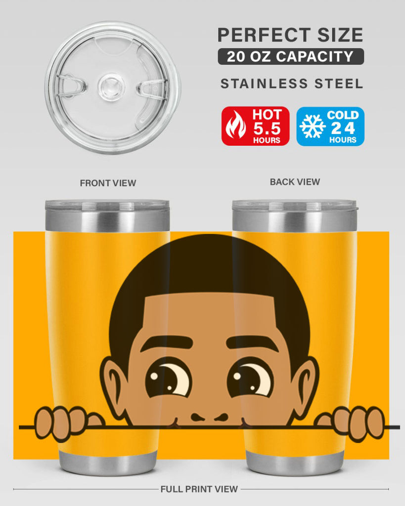 peekaboo boy 17#- black men - boys- tumbler