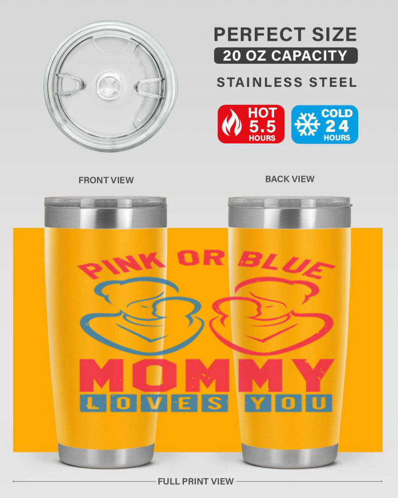 pink or blue Mommy Loves you Style 21#- baby shower- tumbler