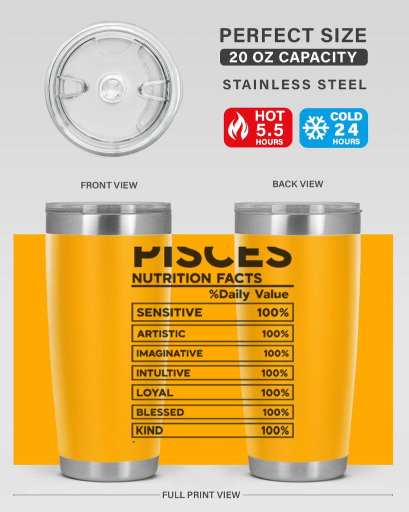 pisces Nutrition Facts 367#- zodiac- Tumbler