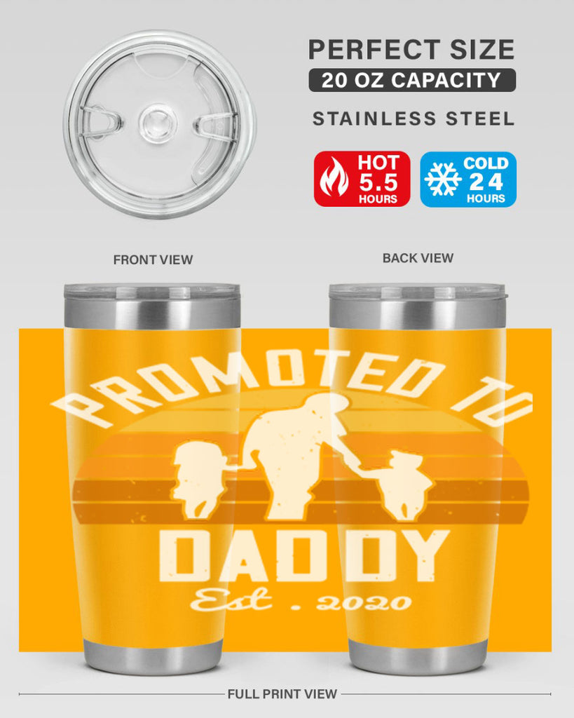 promoted to daddy est 187#- fathers day- Tumbler