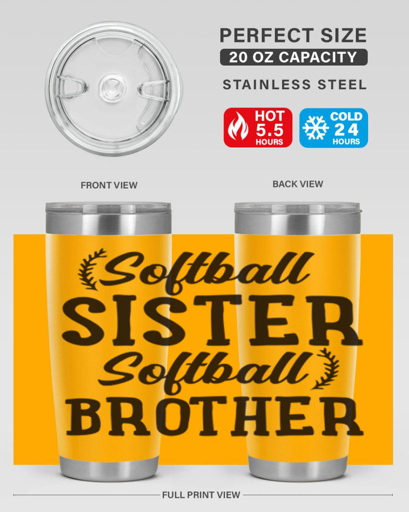 softball sister softball brother 2273#- softball- Tumbler