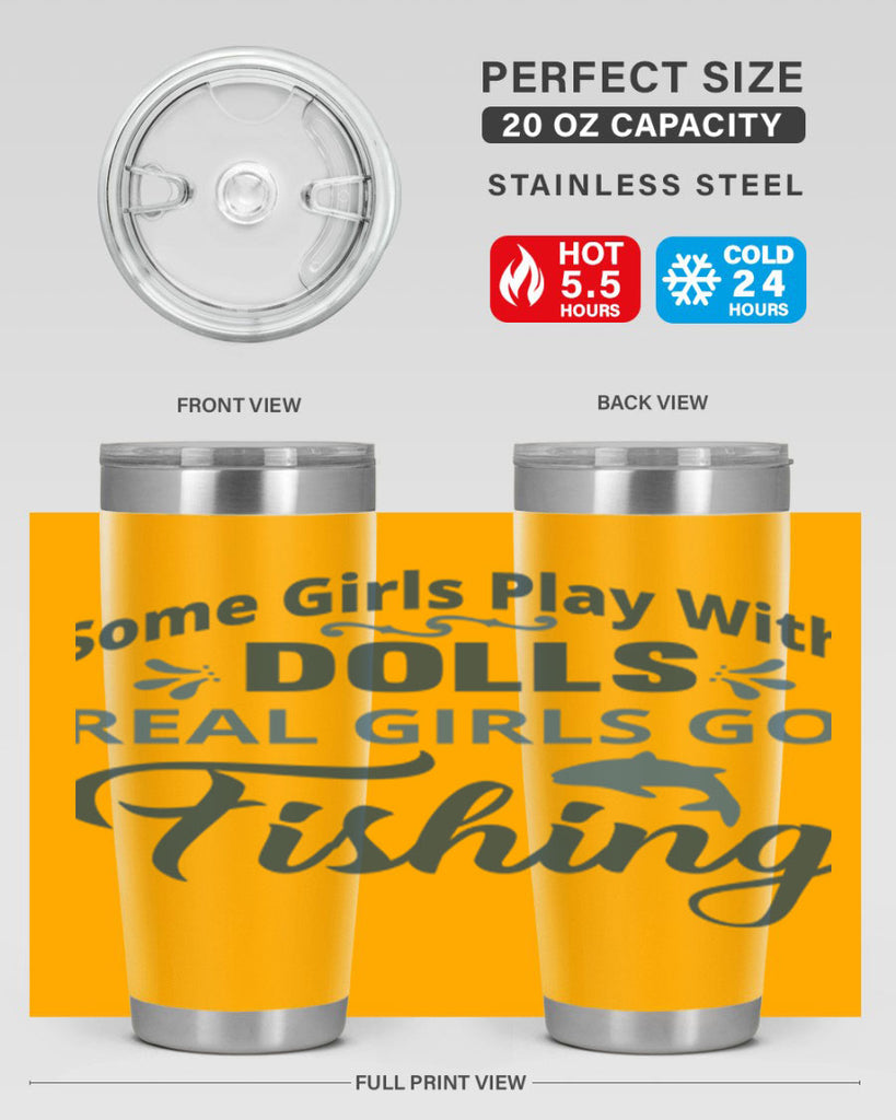 some girl play with dolls 38#- fishing- Tumbler