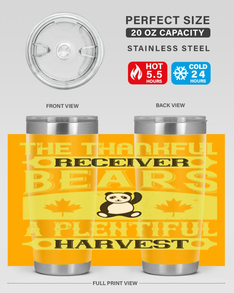 the thankful receiver bears a plentiful harvest 2#- thanksgiving- Tumbler