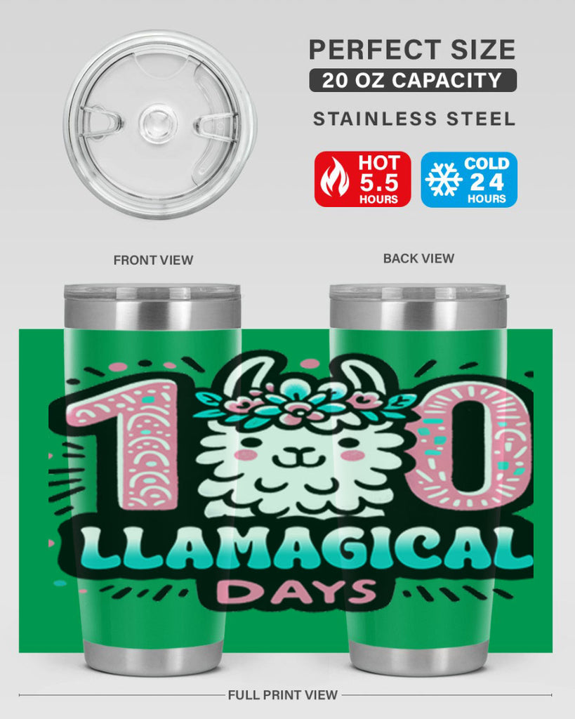 100 Llamagical Days Sublimation 35#- 100 days of school- Tumbler