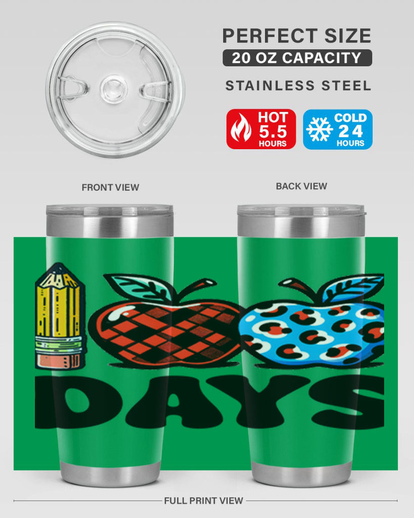 100th day of school Apple 38#- 100 days of school- Tumbler