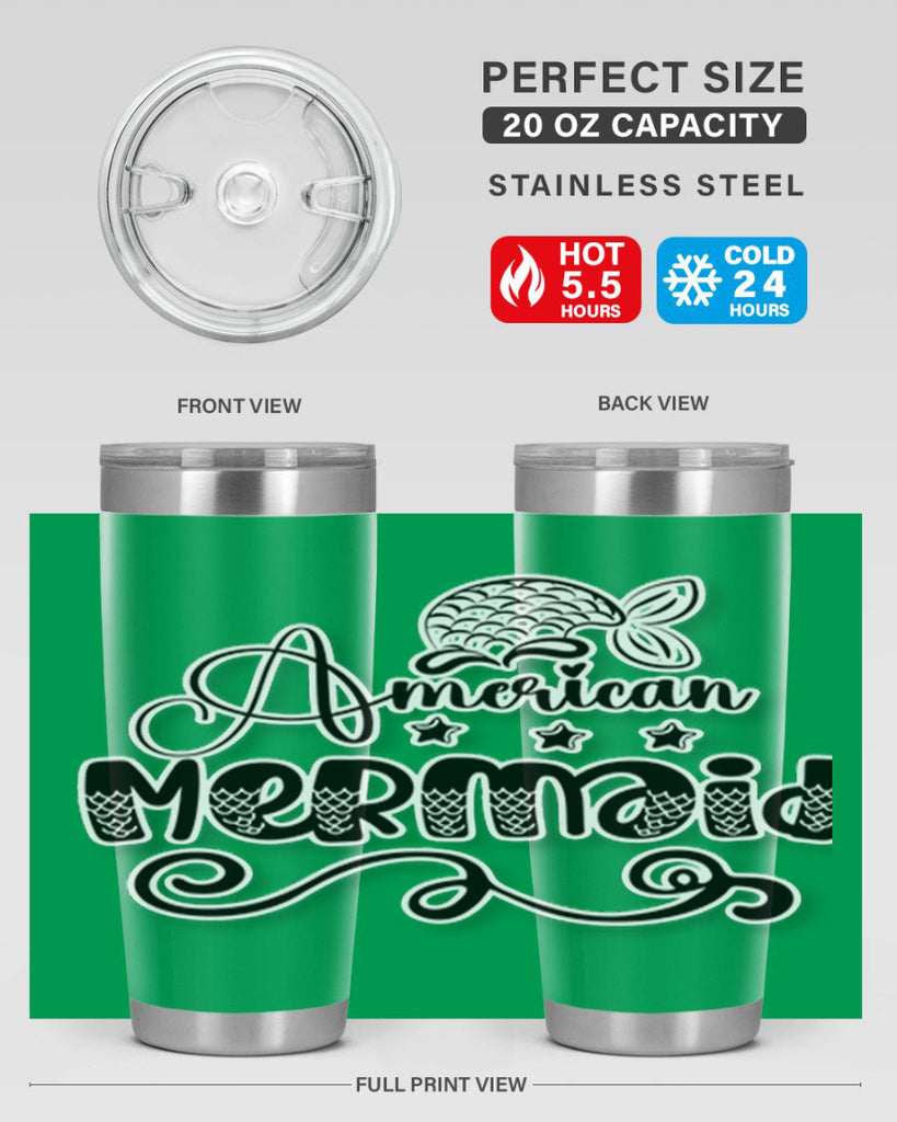 American Mermaid 15#- mermaid- Tumbler
