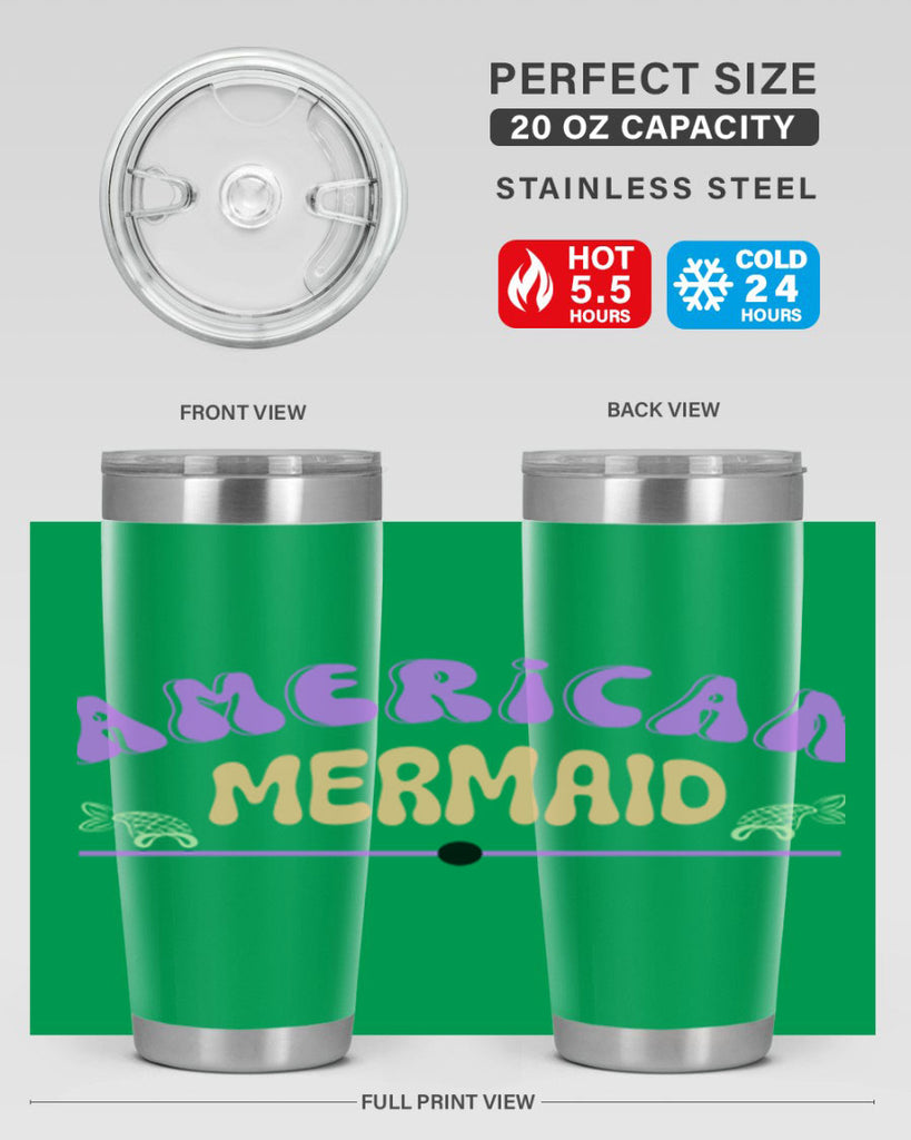 American Mermaid 16#- mermaid- Tumbler