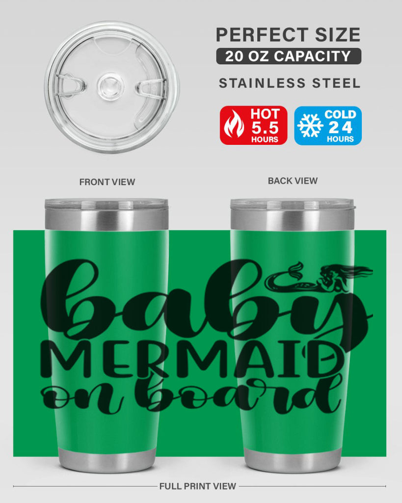 Baby mermaid on board 41#- mermaid- Tumbler