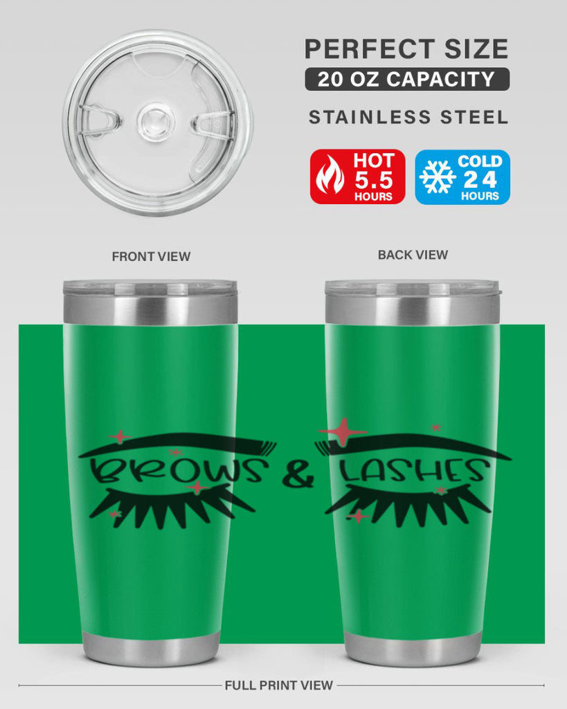 Brows Lashes Style 123#- make up- Tumbler