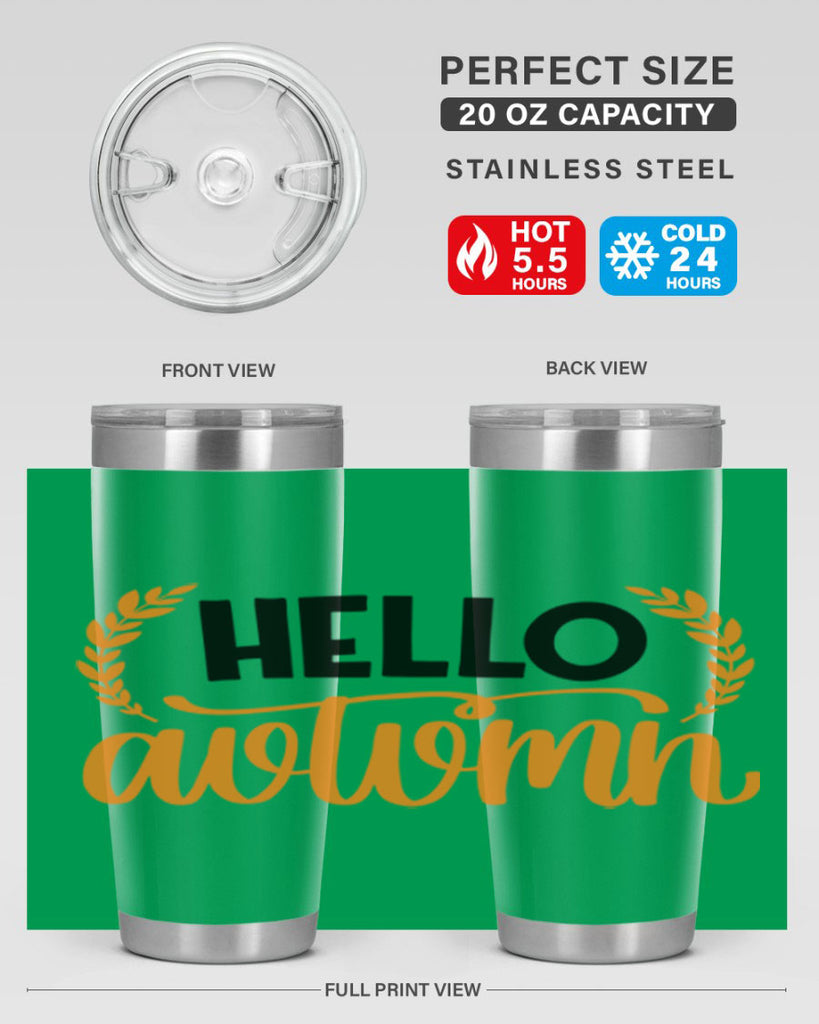 Hello Autumn 493#- fall- Tumbler