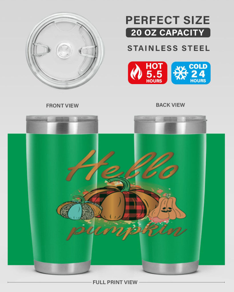 Hello Pumpkin 284#- fall- Tumbler
