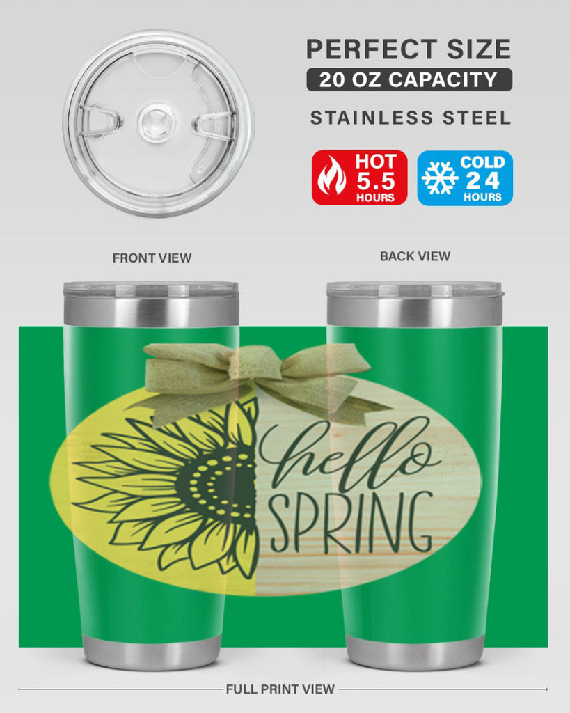 Hello spring half sunflower Mockup198#- spring- Tumbler