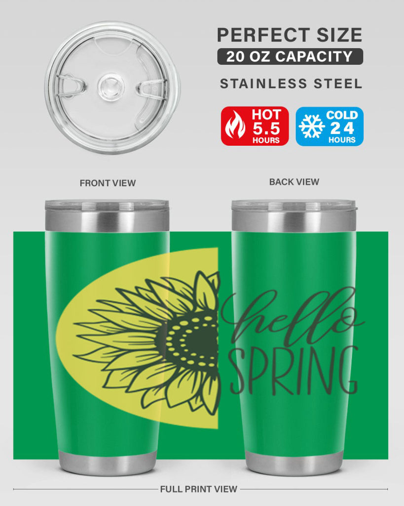 Hello spring half sunflower199#- spring- Tumbler